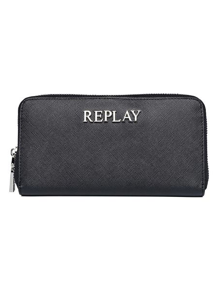 Replay Portfel w kolorze czarnym - 19 x 10 x 2 cm rozmiar: onesize. Czarne portfele damskie Replay, bez wzorów, z materiału. Za 81.95 zł.