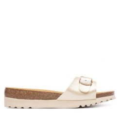 Klapki Scholl. Żółte klapki damskie Scholl, bez wzorów, bez obcasa. Za 289.99 zł.