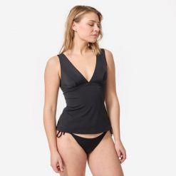 Second Life - Góra kostiumu kąpielowego Decathlon tankini... - Stan Doskonały. Czarne bikini damskie Decathlon, bez wzorów. Za 58.99 zł.