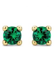 Diamant Exquis Złote kolczyki-wkrętki ze szmaragdami rozmiar: onesize. Zielone kolczyki damskie Diamant Exquis, z szmaragdem, złote. Za 448.99 zł.