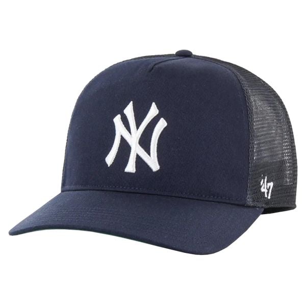 Czapka z daszkiem męska 47 MLB New York Yankees Mesh Hitch Cap. Niebieskie czapki męskie 47 Brand, bez wzorów, z bawełny, sportowe. Za 109.99 zł.