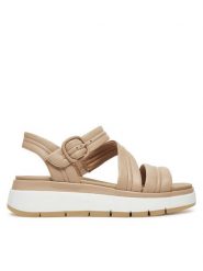 Clarks Sandały Tuscan Strap 26181475 Beżowy. Brązowe sandały damskie Clarks, bez wzorów, ze skóry, bez obcasa, na koturnie. Za 289.99 zł.