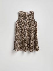Lniana sukienka mini - wielobarwny. Sukienki damskie Reserved, l, bez wzorów, bez kołnierzyka, bez ramiączek, mini. Za 159.99 zł.
