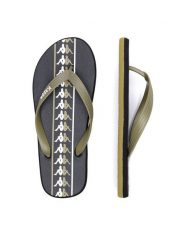 Kappa Japonki 371G1LW Green Military - Black - White Kolorowy. Białe klapki i japonki męskie Kappa, z materiału. Za 49.99 zł.