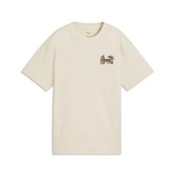 Młodzieżowa luźna koszulka MID 90s z grafiką PUMA. Biała t-shirty damskie Puma, m, bez wzorów, bez kołnierzyka. Za 99.00 zł.