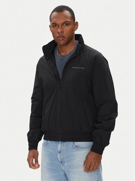Tommy Jeans Kurtka przejściowa Essential DM0DM21667 Czarny Regular Fit. Czarne kurtki męskie Tommy Jeans, l, bez wzorów, z jeansu, bez kaptura. Za 299.99 zł.