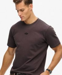 Superdry T-shirt Micro Logo z bawełny organicznej, krój loose – Shale Dark Grey. Szare t-shirty damskie Superdry., uniwersalny, bez wzorów, z bawełny, bez kołnierzyka. Za 162.75 zł.