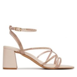 Sandały Aldo. Brązowe sandały damskie Aldo, bez wzorów, bez obcasa, na słupku. Za 359.99 zł.