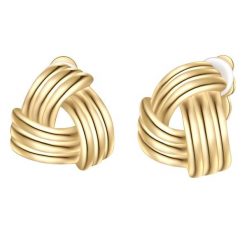 Yokoamii Klipsy do uszu z pozlacanej stopu metali Kolczyki 1 ct Damski. Żółte kolczyki damskie Yokoamii, pozłacane, z klipsem. Za 149.99 zł.