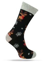 Świąteczne Skarpetki - Alties - Renifer, Płatki Śniegu. Skarpetki męskie Alties, bez wzorów, z bawełny. Za 19.90 zł.