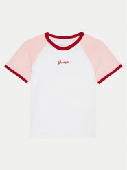 Guess T-Shirt J4YI15 K6YW4 Biały Boxy Fit. Białe koszulki dziewczęce Guess, z aplikacjami, z bawełny, bez ramiączek. Za 59.99 zł.