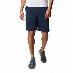 Krótkie Spodenki Męskie Columbia Tech Trail Short. Niebieskie szorty męskie Columbia, bez kołnierzyka. Za 231.99 zł.