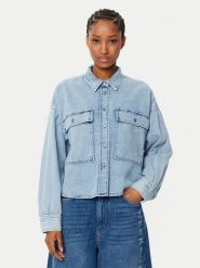 Weekend Max Mara Koszula jeansowa Zemira 2515111151 Niebieski Boxy Fit. Niebieskie koszule damskie Weekend Max Mara, bez wzorów, z bawełny, bez kołnierzyka, bez ramiączek. Za 489.99 zł.