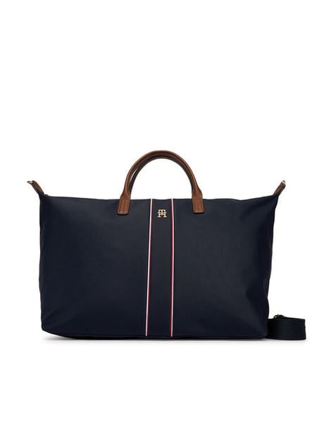 Tommy Hilfiger Torebka Popette Weekender Corp AW0AW18529 Niebieski. Niebieskie torebki klasyczne damskie Tommy Hilfiger, bez wzorów, z materiału, bez dodatków. Za 390.99 zł.