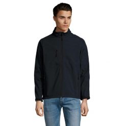 Kurtka Męska Relax Soft Shell. Niebieskie kurtki męskie SOL'S, m, bez wzorów, sportowe, bez kaptura. Za 217.99 zł.