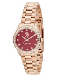 U.S. Polo Assn. Zegarek kwarcowy w kolorze złoto-bordowym rozmiar: onesize. Czerwone, analogowe zegarki damskie U.S. Polo Assn., ze stali. Za 434.99 zł.