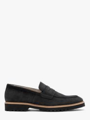 Welurowe mokasyny w stylu casual KORDEL. Szare mokasyny męskie Ryłko, ze skóry. W wyprzedaży za 329.99 zł.