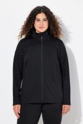 Damskie Bluza dresowa powerstretch stójka odblaski. Czarne bluzy z kapturem damskie Ulla Popken, plus size, z dresówki. Za 279.99 zł.