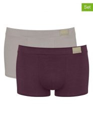 Sloggi Bokserki (2 pary) "Go Natural" w kolorze szarobrązowo-bordowym rozmiar: M. Czerwone bokserki męskie Sloggi, bez wzorów. Za 41.20 zł.