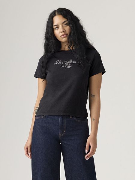 Levi's Koszulka w kolorze czarnym rozmiar: M. Czarne bluzki damskie Levi's, m, bez wzorów, z bawełny, bez kołnierzyka. Za 74.46 zł.