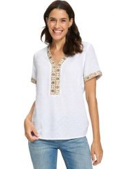 WITT WEIDEN Bluzka w kolorze białym rozmiar: 52. Białe bluzki damskie WITT WEIDEN, bez wzorów, z wiskozy, bez kołnierzyka, bez ramiączek. Za 69.99 zł.