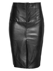 Bugatti Skórzana spódnica w kolorze czarnym rozmiar: 38. Czarne spódniczki damskie Bugatti, bez wzorów, ze skóry, z podwyższonym stanem, midi. Za 521.99 zł.