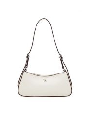 Calvin Klein Torebka Ck Small Shoulder Bag LV04F3170G Biały. Białe torebki klasyczne damskie CALVIN KLEIN, bez wzorów, ze skóry, bez dodatków. Za 269.99 zł.