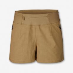 Spodenki trekkingowe damskie MT900. Brązowe szorty damskie FORCLAZ, bez wzorów, z dzianiny, sportowe. Za 119.99 zł.