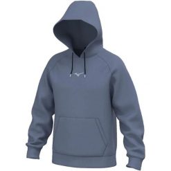 Bluza z kapturem Mizuno Athletic. Szare bluzy sportowe męskie Mizuno, bez wzorów, z materiału, eleganckie, bez kołnierzyka, bez ramiączek. Za 271.90 zł.