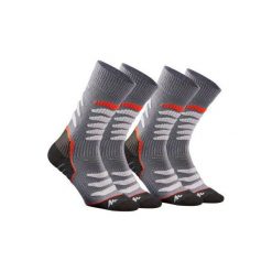 Skarpety turystyczne SH920 WARM MID. Szare skarpetki damskie QUECHUA, bez wzorów, z elastanu. Za 89.99 zł.