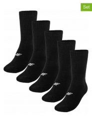 4F Skarpety (5 par) w kolorze czarnym rozmiar: 43-46. Czarne skarpetki męskie 4f, bez wzorów. Za 32.99 zł.