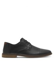 Rieker Półbuty 13427-00 Czarny. Czarne buty wizytowe męskie Rieker, ze skóry, bez zapięcia. Za 359.99 zł.