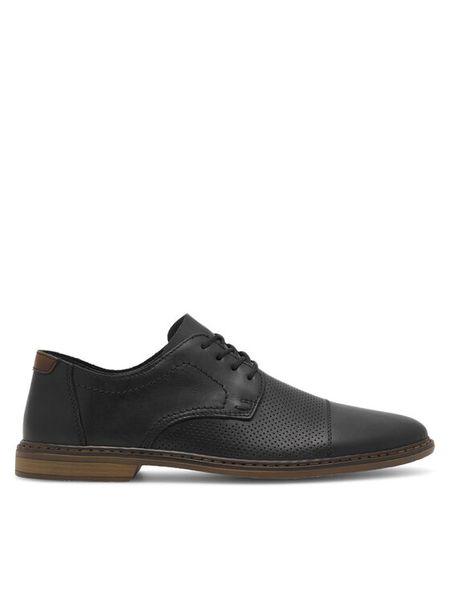 Rieker Półbuty 13427-00 Czarny. Czarne buty wizytowe męskie Rieker, ze skóry, bez zapięcia. Za 359.99 zł.