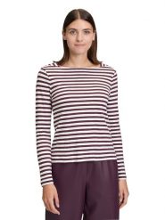BETTY & CO Koszulka w kolorze biało-bordowym rozmiar: XXL. Białe bluzki damskie Betty & Co., xxl, bez wzorów, bez kołnierzyka. Za 86.95 zł.