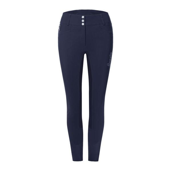 Damskie spodnie do jazdy konnej Cavallo Celine X z lejem kolanowym. Niebieskie spodnie materiałowe damskie CAVALLO, bez wzorów, eleganckie. Za 948.60 zł.