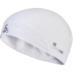 Czapka do biegania dla dorosłych Odlo Ceramicool UVP. Białe czapki męskie Odlo, bez wzorów, sportowe. Za 95.68 zł.