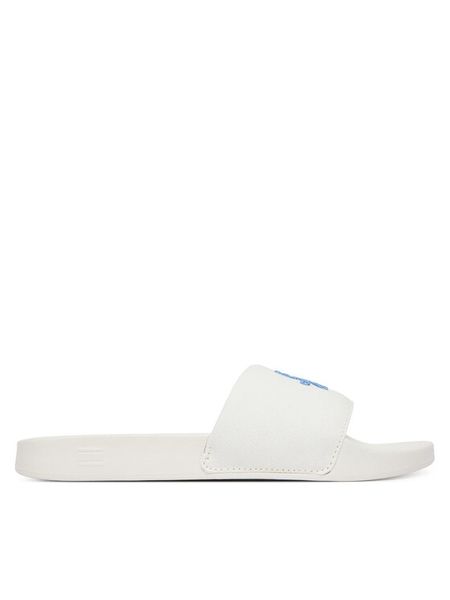 Tommy Hilfiger Klapki Th Script Pool Slide FW0FW09286 Biały. Białe klapki damskie Tommy Hilfiger, bez wzorów, z materiału, bez obcasa. Za 113.99 zł.