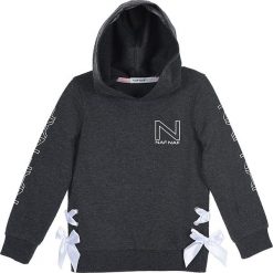 Bluza w kolorze antracytowym. Szare bluzy dziewczęce Daniel Hechter, Naf Naf Kids, bez wzorów, z bawełny, bez ramiączek, bez kaptura. W wyprzedaży za 49.95 zł.
