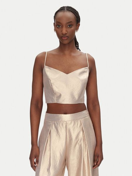 ACCESS FASHION Top 53-2021-922 Złoty Slim Fit. Żółte topy damskie ACCESS FASHION, bez wzorów, z syntetyku, bez kołnierzyka. Za 189.99 zł.