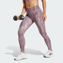 Legginsy Optime Full-Length Print. Czarne bielizna termoaktywna damska Adidas, s, bez wzorów, z materiału. W wyprzedaży za 253.25 zł.