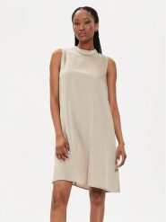Bruuns Bazaar Sukienka koktajlowa Narin BBW3911 Beżowy Relaxed Fit. Brązowe sukienki damskie Bruuns Bazaar, bez wzorów, z syntetyku, wizytowe, bez kołnierzyka, bez ramiączek. Za 559.99 zł.