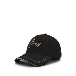 Damska czapka z daszkiem Boss Equestrian. Czarne czapki z daszkiem damskie BOSS EQUESTRIAN, bez wzorów, z materiału. Za 265.00 zł.