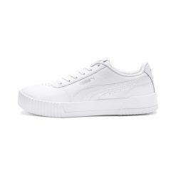 Buty damskie sneakersy sportowe Puma CARINA. Białe buty sportowe na co dzień damskie Puma, bez wzorów, do biegania. W wyprzedaży za 195.00 zł.