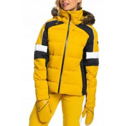 Kurtka narciarska damska Roxy Blizzard. Żółte kurtki damskie Roxy, xs, bez wzorów, z elastanu, bez kaptura, narciarskie. Za 837.00 zł.