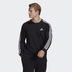 Adidas Bluza Essential 3-Stripes Gk9078. Białe bluzy bez kaptura męskie Adidas, bez wzorów, sportowe, bez kołnierzyka, bez ramiączek. Za 187.99 zł.