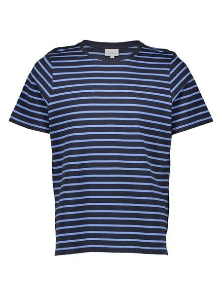 ONLY Carmakoma Koszulka w kolorze granatowym rozmiar: XS-40/42. Niebieskie bluzki damskie Only Carmakoma, xs, bez wzorów, z bawełny, bez kołnierzyka. Za 55.95 zł.