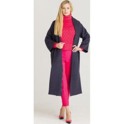 PŁASZCZ ELISABETTA FRANCHI (VIRGIN WOOL). Brązowe płaszcze damskie Elisabetta Franchi, bez wzorów, z wełny. Za 4,029.00 zł.