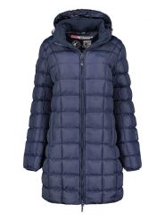 Geographical Norway Płaszcz pikowany "Babette" w kolorze granatowym rozmiar: XXL. Niebieskie płaszcze damskie Geographical Norway, xxl, bez wzorów. Za 272.31 zł.