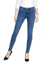 SPODNIE DAMSKIE WRANGLER SKINNY SUNDAY BLUES W28LJHTL8 112128394. Spodnie materiałowe damskie Wrangler, bez wzorów, z jeansu. Za 199.99 zł.
