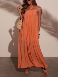 LA Angels Sukienka w kolorze pomarańczowym rozmiar: M. Pomarańczowe sukienki damskie LA Angels, na imprezę, m, bez wzorów, z bawełny, bez kołnierzyka, bez ramiączek, maxi. Za 198.56 zł.